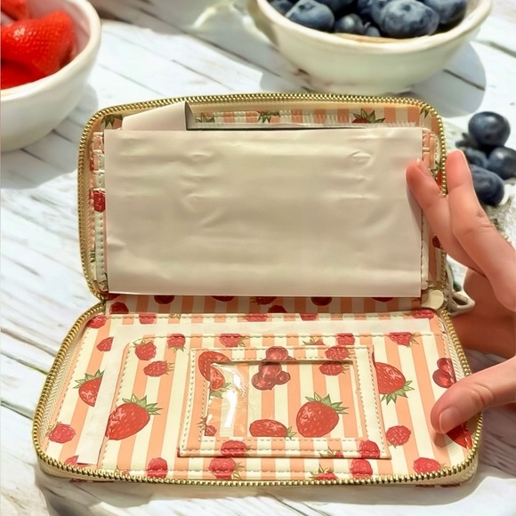 Betsey Johnson Red Multi Berry Stripe Wallet – NWT - Picture 4 of 6